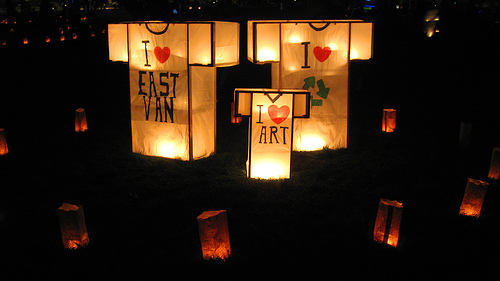 I heart East Van lanterns at Illuminares I heart East Van lanterns at Illuminares by Random Dude